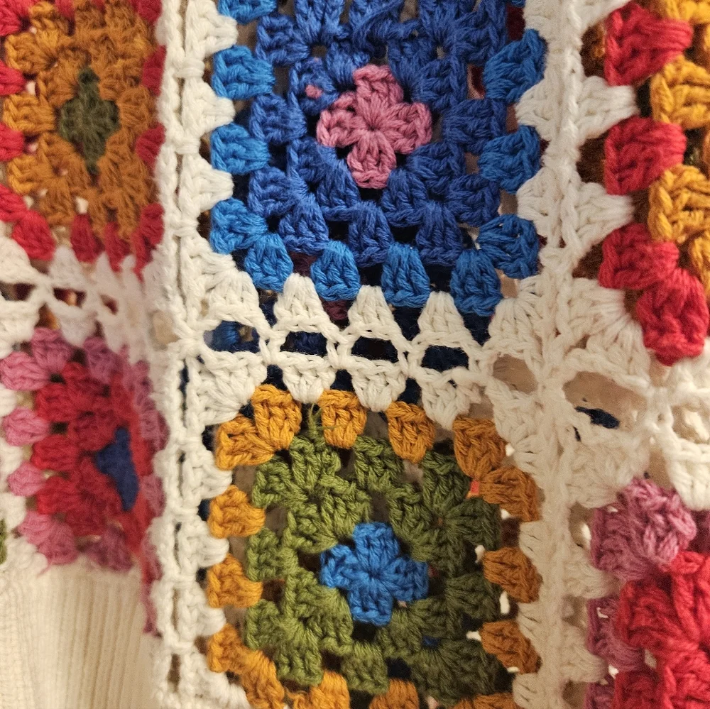 Farm Rio Crochet Cardigan Sweater XL - Picture 3 of 8